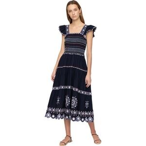 SEA New York Shaina embroidered dress with smock detail